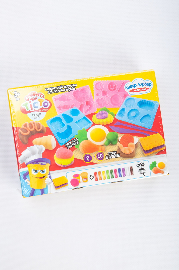 Тісто для ліплення, 10 кольорів, 2 стеки, 4 формочки, "Master Do Шеф-кухар.Сендвіч-бар"